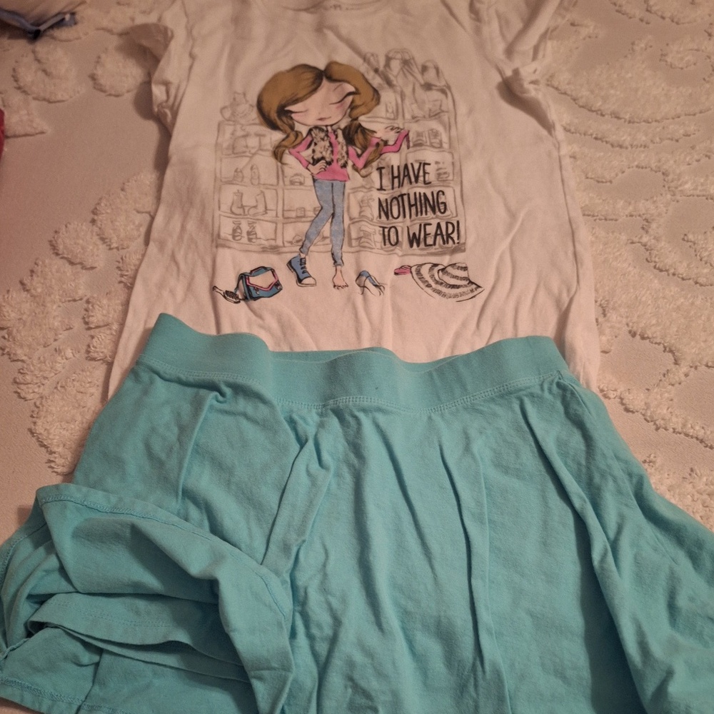 Breathable All-Cotton Set  T-Shirt & Skort